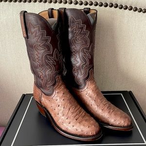 Mens Lucchese Ostrich/leather boots size 8.5EE